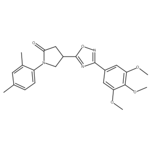 1-(2,4-Dimethylphenyl)-4-[3-(3,4,5-trimethoxyphenyl)-1,2,4-oxadiazol-5-yl]pyrrolidin-2-one结构式