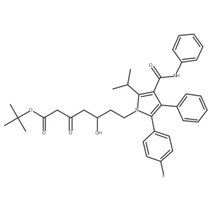 2-(4-Fluorophenyl)-delta-hydroxy-5-(1-methylethyl)-beta-oxo-3-phenyl-4-[(phenylamino)carbonyl]-1H-pyrrole-1-heptanoic Acid 1,1-Dimethylethyl Ester Structure