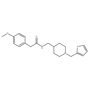 2-(4-methoxyphenyl)-N-((1-(thiophen-2-ylmethyl)piperidin-4-yl)methyl)acetamide结构式