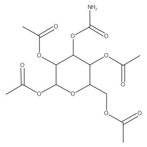 (2R,3S,4S,5R,6R)-6-(acetoxymethyl)-4-(carbamoyloxy)tetrahydro-2H-pyran-2,3,5-triyl triacetate结构式