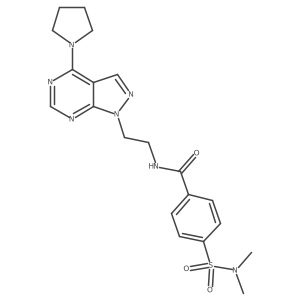 4-(dimethylsulfamoyl)-N-{2-[4-(pyrrolidin-1-yl)-1H-pyrazolo[3,4-d]pyrimidin-1-yl]ethyl}benzamide结构式