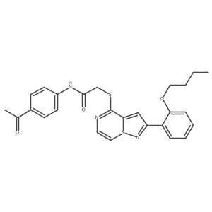 N-(4-acetylphenyl)-2-{[2-(2-butoxyphenyl)pyrazolo[1,5-a]pyrazin-4-yl]sulfanyl}acetamide Structure