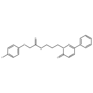 2-(4-fluorophenoxy)-N-[3-(6-oxo-3-phenyl-1,6-dihydropyridazin-1-yl)propyl]acetamide结构式