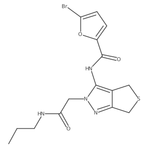 5-bromo-N-(2-(2-oxo-2-(propylamino)ethyl)-4,6-dihydro-2H-thieno[3,4-c]pyrazol-3-yl)furan-2-carboxamide Structure