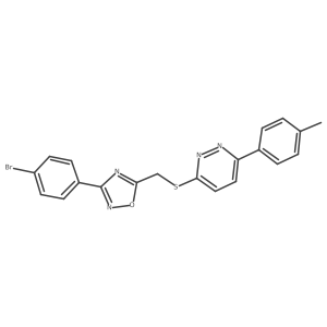 3-({[3-(4-Bromophenyl)-1,2,4-oxadiazol-5-yl]methyl}sulfanyl)-6-(4-methylphenyl)pyridazine Structure