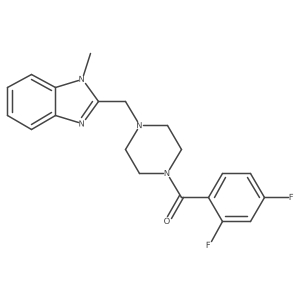 (2,4-difluorophenyl)(4-((1-methyl-1H-benzo[d]imidazol-2-yl)methyl)piperazin-1-yl)methanone结构式