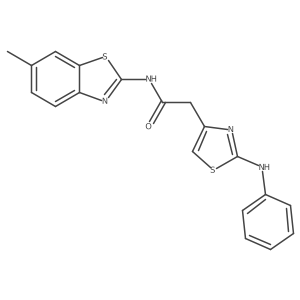 N-(6-methylbenzo[d]thiazol-2-yl)-2-(2-(phenylamino)thiazol-4-yl)acetamide Structure