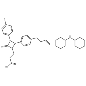 Dicyclohexylamine 3-((2S,3R)-2-(4-(allyloxy)phenyl)-1-(4-fluorophenyl)-4-oxoazetidin-3-yl)propanoate结构式
