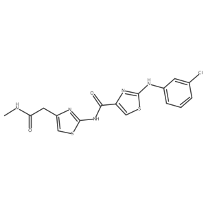 2-((3-chlorophenyl)amino)-N-(4-(2-(methylamino)-2-oxoethyl)thiazol-2-yl)thiazole-4-carboxamide结构式