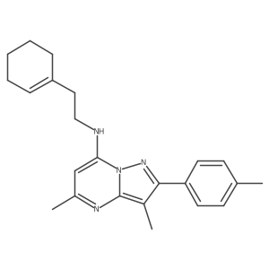 N-[2-(cyclohex-1-en-1-yl)ethyl]-3,5-dimethyl-2-(4-methylphenyl)pyrazolo[1,5-a]pyrimidin-7-amine Structure