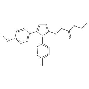 ethyl 2-((5-(4-methoxyphenyl)-1-(p-tolyl)-1H-imidazol-2-yl)thio)acetate Structure