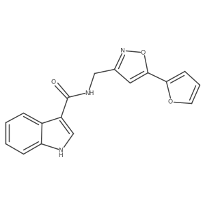 N-((5-(furan-2-yl)isoxazol-3-yl)methyl)-1H-indole-3-carboxamide结构式