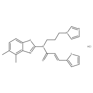 (E)-N-(3-(1H-imidazol-1-yl)propyl)-N-(4,5-dimethylbenzo[d]thiazol-2-yl)-3-(thiophen-2-yl)acrylamide hydrochloride结构式