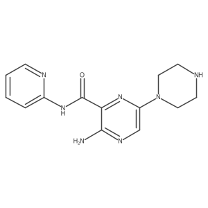 3-amino-6-(piperazin-1-yl)-N-(pyridin-2-yl)pyrazine-2-carboxamide结构式
