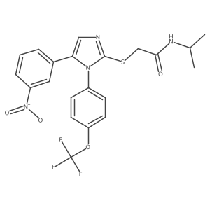 N-isopropyl-2-((5-(3-nitrophenyl)-1-(4-(trifluoromethoxy)phenyl)-1H-imidazol-2-yl)thio)acetamide Structure