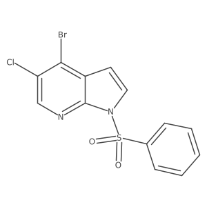 4-Bromo-5-chloro-1-(phenylsulfonyl)-7-azaindole结构式