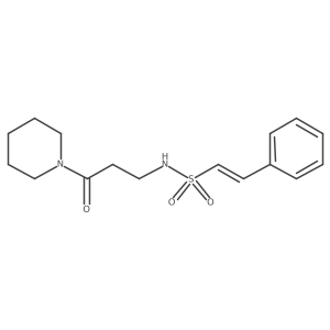 (E)-N-(3-oxo-3-piperidin-1-ylpropyl)-2-phenylethenesulfonamide结构式