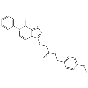 N-(4-methoxybenzyl)-2-((8-oxo-7-phenyl-7,8-dihydro-[1,2,4]triazolo[4,3-a]pyrazin-3-yl)thio)acetamide结构式