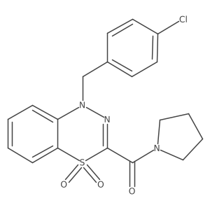 1-(4-chlorobenzyl)-3-(1-pyrrolidinylcarbonyl)-4lambda~6~,1,2-benzothiadiazine-4,4(1H)-dione Structure
