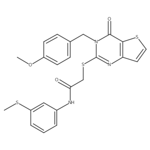 2-{[3-(4-methoxybenzyl)-4-oxo-3,4-dihydrothieno[3,2-d]pyrimidin-2-yl]sulfanyl}-N-[3-(methylsulfanyl)phenyl]acetamide结构式