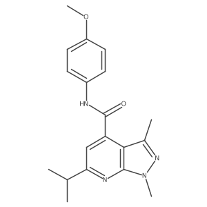 N-(4-methoxyphenyl)-1,3-dimethyl-6-(propan-2-yl)-1H-pyrazolo[3,4-b]pyridine-4-carboxamide结构式