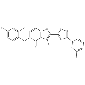 3-(2,4-difluorobenzyl)-5-methyl-6-[3-(3-methylphenyl)-1,2,4-oxadiazol-5-yl]thieno[2,3-d]pyrimidin-4(3H)-one Structure