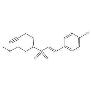(E)-2-(4-chlorophenyl)-N-(2-cyanoethyl)-N-(2-methoxyethyl)ethenesulfonamide Structure