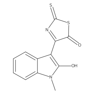 (3E)-1-methyl-3-(5-oxo-2-thioxo-1,3-thiazolidin-4-ylidene)-1,3-dihydro-2H-indol-2-one Structure