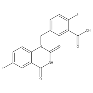 6-fluoro-1-(3-carboxy-4-fluorobenzyl)quinazoline-2,4(1H,3H)-dione Structure