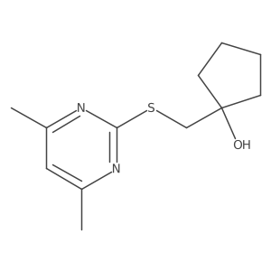 1-{[(4,6-Dimethylpyrimidin-2-yl)sulfanyl]methyl}cyclopentan-1-ol结构式