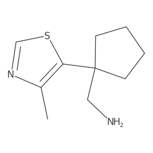 [1-(4-Methyl-1,3-thiazol-5-yl)cyclopentyl]methanamine结构式