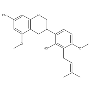 (3R)-3,4-Dihydro-3-[2-hydroxy-4-methoxy-3-(3-methyl-2-buten-1-yl)phenyl]-5-methoxy-2H-1-benzopyran-7-ol Structure