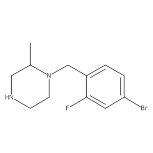 (2R)-1-[(4-Bromo-2-fluorophenyl)methyl]-2-methylpiperazine结构式