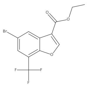 Ethyl 5-bromo-7-(trifluoromethyl)-3-benzofurancarboxylate结构式