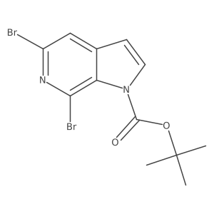 1,1-Dimethylethyl 5,7-dibromo-1H-pyrrolo[2,3-c]pyridine-1-carboxylate结构式