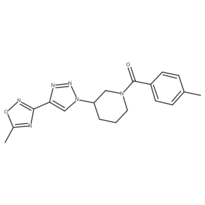 3-[4-(5-Methyl-1,2,4-oxadiazol-3-YL)-1H-1,2,3-triazol-1-YL]-1-(4-methylbenzoyl)piperidine结构式