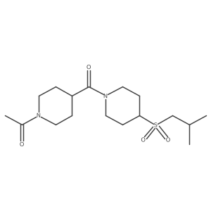 1-(4-(4-(Isobutylsulfonyl)piperidine-1-carbonyl)piperidin-1-yl)ethanone结构式