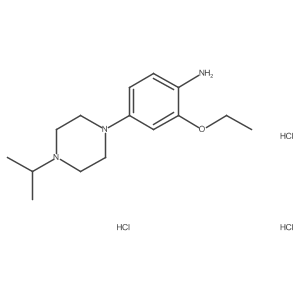 2-Ethoxy-4-[4-(propan-2-yl)piperazin-1-yl]aniline trihydrochloride Structure