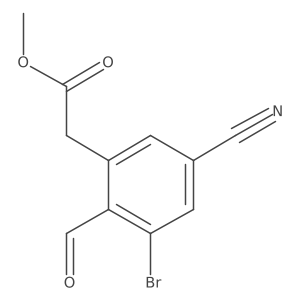 Methyl 3-bromo-5-cyano-2-formylphenylacetate结构式