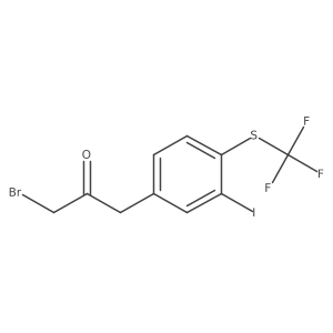1-Bromo-3-(3-iodo-4-(trifluoromethylthio)phenyl)propan-2-one Structure