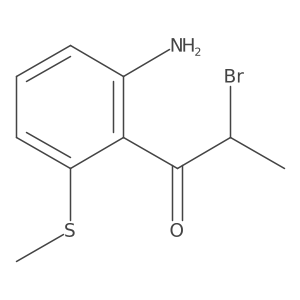 1-(2-amino-6-methylsulfanyl-phenyl)-2-bromo-propan-1-one结构式