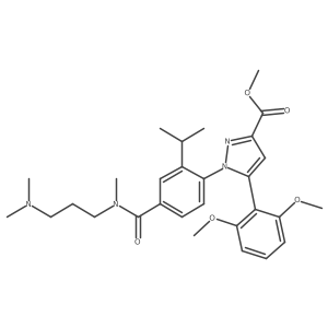 Methyl 5-(2,6-dimethoxyphenyl)-1-(4-((3-(dimethylamino)propyl)(methyl)carbamoyl)-2-isopropylphenyl)-1H-pyrazole-3-carboxylate结构式
