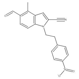 1-(4-Nitrophenethyl)-5-formyl-4-methyl-1h-indole-2-carbonitrile结构式