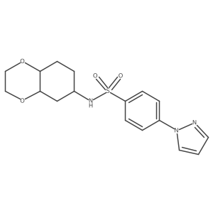 N-(octahydrobenzo[b][1,4]dioxin-6-yl)-4-(1H-pyrazol-1-yl)benzenesulfonamide Structure