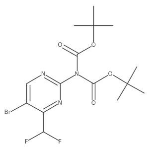 Di-tert-butyl (5-bromo-4-(difluoromethyl)pyrimidin-2-yl)iminodicarbonate结构式