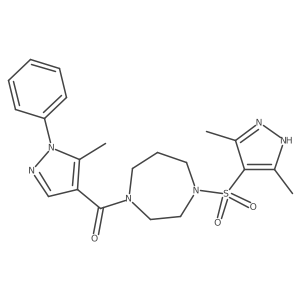1-[(3,5-dimethyl-1H-pyrazol-4-yl)sulfonyl]-4-(5-methyl-1-phenyl-1H-pyrazole-4-carbonyl)-1,4-diazepane Structure