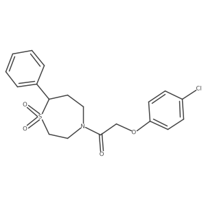2-(4-Chlorophenoxy)-1-(1,1-dioxido-7-phenyl-1,4-thiazepan-4-yl)ethanone结构式