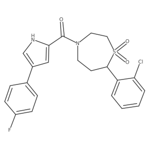 (7-(2-chlorophenyl)-1,1-dioxido-1,4-thiazepan-4-yl)(4-(4-fluorophenyl)-1H-pyrrol-2-yl)methanone Structure