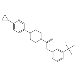 1-(4-(6-Cyclopropylpyridazin-3-yl)piperazin-1-yl)-2-(3-(trifluoromethyl)phenyl)ethanone Structure