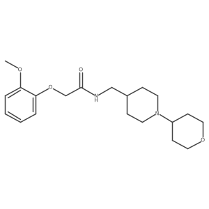 2-(2-methoxyphenoxy)-N-((1-(tetrahydro-2H-pyran-4-yl)piperidin-4-yl)methyl)acetamide结构式
